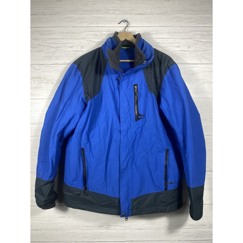Koppen Mens Size Large Softshell Jacket Full Zip Lightweight Outerwear Coat Blue